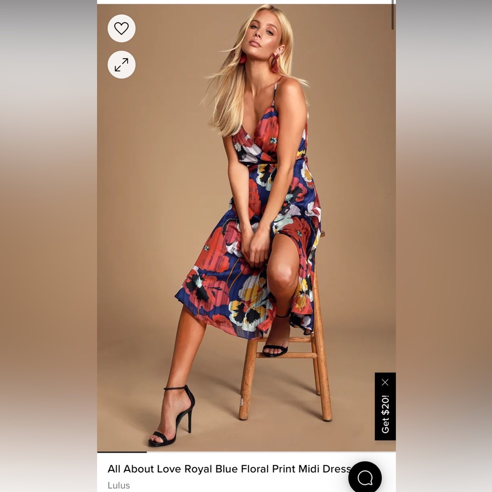 All About Love Royal Blue Floral Print Midi Dress
